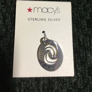 Macy’s Sterling Silver Charm: “Love Our Planet” J056